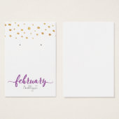 Februari Amethyst Birthstone Earring Card Visitekaartje (Voorkant /achterkant)