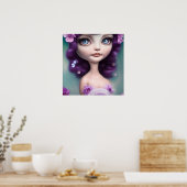Februari Amethyst Paarse Girl Poster (Keuken)