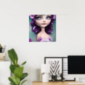 Februari Amethyst Paarse Girl Poster (Thuiskantoor)