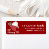 Februari Angel van de Etiketten van het Adres van (Insitu)