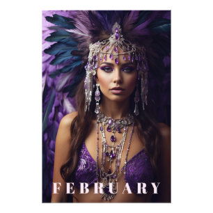 *~* FEBRUARI AP53 Hoofdadres AMETHYST Boho Foto Afdruk