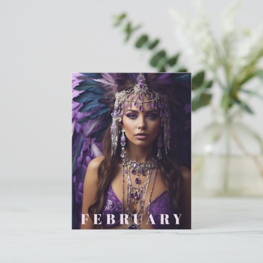 *~* FEBRUARI AP53 Hoofdadres Boho AMETHIST Briefkaart (Staand voorkant)