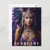 *~* FEBRUARI AP53 Hoofdadres Boho AMETHIST Briefkaart (Voorkant / Achterkant)