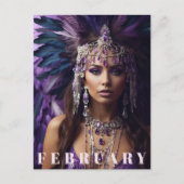 *~* FEBRUARI AP53 Verjaardag AMETHIST Boho Briefkaart (Voorkant)