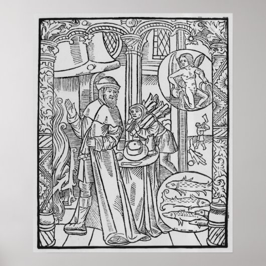 Februari, binnenplaats, Aquarius Poster (Voorkant)