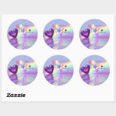 Februari Birthday Amethyst Heart Ronde Sticker (Vel)