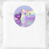Februari Birthday Amethyst Heart Ronde Sticker (Tas)