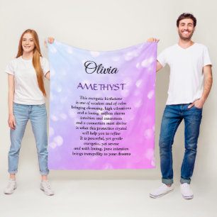 Februari Birthstone Amethist ontwerp Fleece Deken