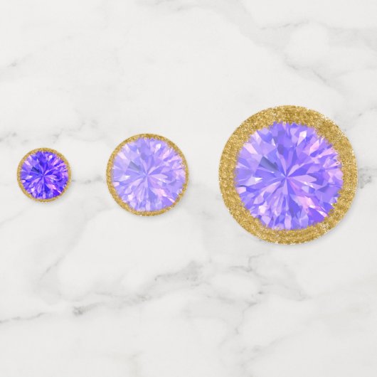 Februari Birthstone Amethist Tafel Confetti (Voorkanten)