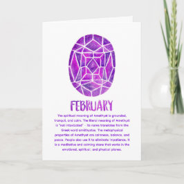 Februari Birthstone Amethyst Birthday Waterverf Kaart