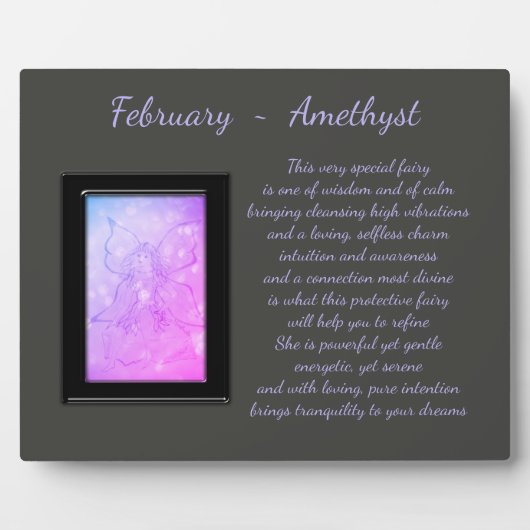 Februari Birthstone Amethyst Fotoplaat (Voorkant)