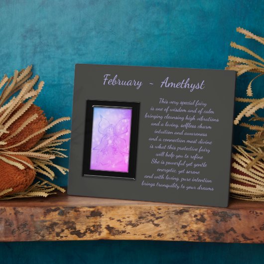 Februari Birthstone Amethyst Fotoplaat (Zijkant)
