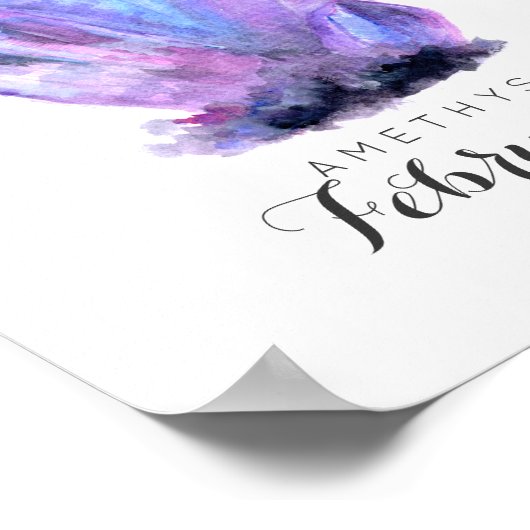 Februari Birthstone - Amethyst Waterverf | POSTER (Hoek)