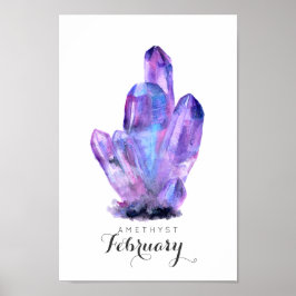Februari Birthstone - Amethyst Waterverf | POSTER