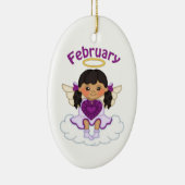 Februari Birthstone Angel Black Keramisch Ornament (Rechts)