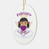 Februari Birthstone Angel Black Keramisch Ornament (Links)