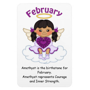 Februari Birthstone Angel Black Premium Magnet Magneet