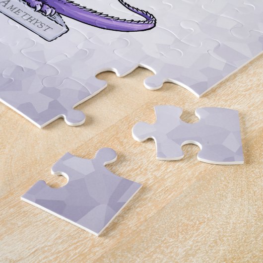 Februari Birthstone Dragon - Amethyst Legpuzzel (Zijkant)