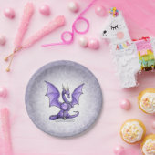 Februari Birthstone Dragon - Amethyst Papieren Bordje (Feest)