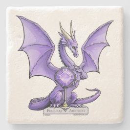 Februari Birthstone Dragon - Amethyst Stenen Onderzetter