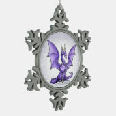 Februari Birthstone Dragon - Amethyst Tin Sneeuwvlok Ornament (Links)