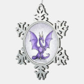 Februari Birthstone Dragon - Amethyst Tin Sneeuwvlok Ornament (Rechts)
