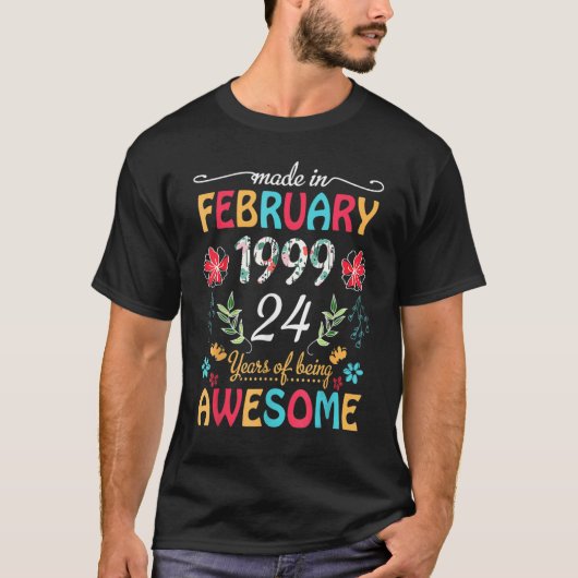 februari-bloem in 1999 24 jaar oud t-shirt (Voorkant)