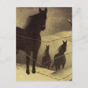 Februari door Grant Wood Briefkaart