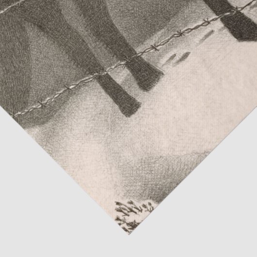 Februari door Grant Wood Tissuepapier (Detail)