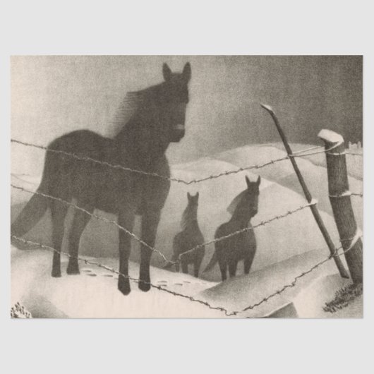 Februari door Grant Wood Tissuepapier (Voorkant)