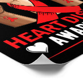 Februari Draag we Red Heart Disease Awareness Amer Poster (Hoek)