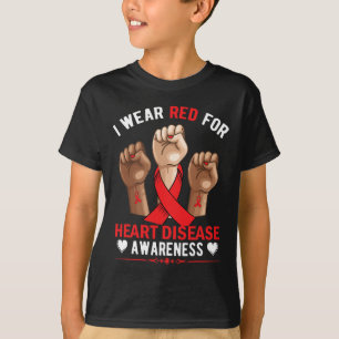 Februari Draag we Red Heart Disease Awareness Amer T-shirt
