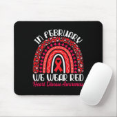 Februari Draag we Red Rainbow - Heart Disease Awar Muismat (Met muis)