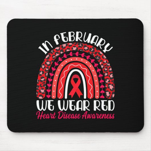 Februari Draag we Red Rainbow - Heart Disease Awar Muismat (Voorkant)