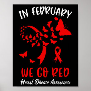 Februari gaan we Red American Heart Disease Awaren Poster