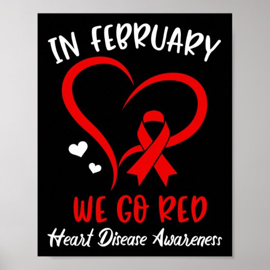 Februari gaan we Red American Heart Disease Awaren Poster (Voorkant)