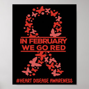 Februari gaan we Red Heart Disease Awareness Draag Poster