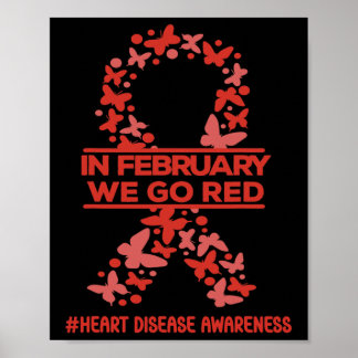 Februari gaan we Red Heart Disease Awareness Draag Poster