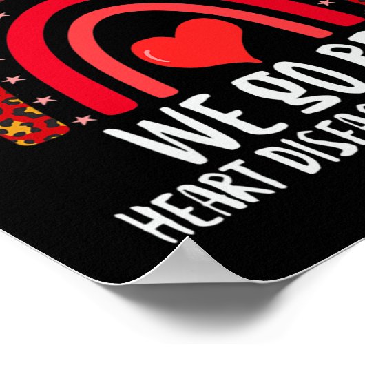 Februari gaan we Red Heart Disease Awareness Red R Poster (Hoek)