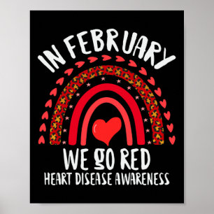 Februari gaan we Red Heart Disease Awareness Red R Poster