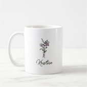 Februari Geboorte Bloem & Elegante Script Naam Koffiemok (Links)