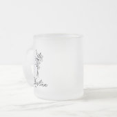 Februari Geboorte Bloem & Elegante Script Naam Matglas Koffiemok (Voorkant links)