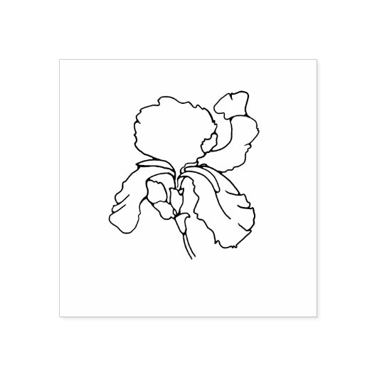 Februari Geboorte Bloem Iris Rubberstempel (Afrduk)