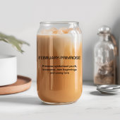 Februari Geboorte Bloem Primrose met aangepaste na Blikvorm Glas