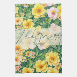 Februari Geboorte Bloem Primroses Theedoek