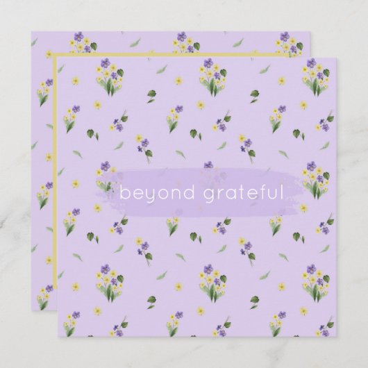 Februari Geboorte Bloemen Primrose Violet Grateful Bedankkaart (Voorkant / Achterkant)