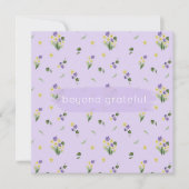 Februari Geboorte Bloemen Primrose Violet Grateful Bedankkaart (Voorkant)