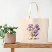 Februari Geboorte Maand Bloem Aangepaste Gift voor Grote Tote Bag