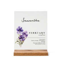 Februari Geboorte Maand Bloem Violet gepersonalise