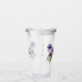 Februari Geboorte Maand Bloem Violet gepersonalise Acryl Drinkbeker (Rechts)